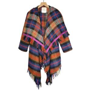 Anthropologie HEI HEI Tartan Blanket Coat XS/S winter coat fall coat open front